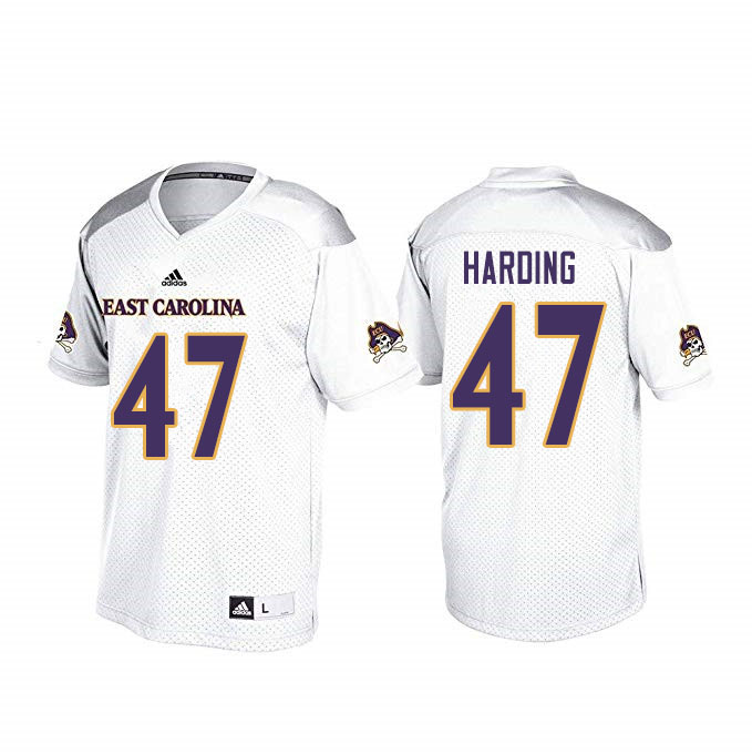 Men #47 Collin Harding ECU Pirates College Football Jerseys Sale-White - Click Image to Close